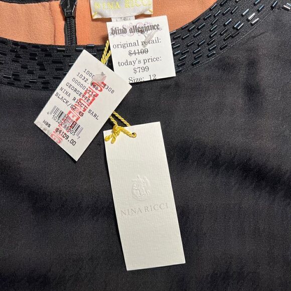 NWT Nina Ricci Georgette Gown Dress - Picture 12 of 15